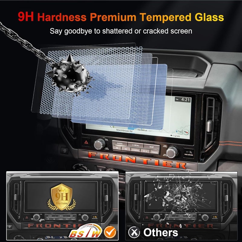 BSTW (2-Pack) for 2025 Nissan Frontier Screen Protector Matte for 2025 2026 Frontier SV 12.3" Display for 2025 Nissan Frontier Accessories Anti Glare Tempered Glass Film (Frontier 12.3-In Matte 2PCS) - Image 5